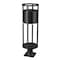 Z-Lite Luca Outdoor Pier Mounted Fixture, 1-Light, 9.25 In.W x 29.75 In.H, Black/Etched 517PHB-533PM-BK-LED - alternate 6